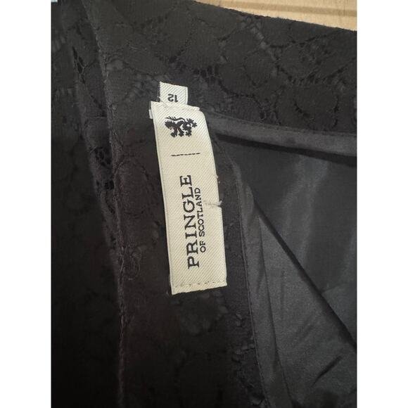 Pringle of Scotland | Black Lace Short Flare Skirt | EU Size 12 (US size 8) - Picture 9 of 14